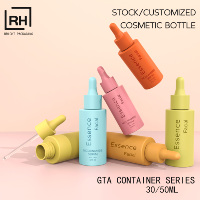 Flacon compte-gouttes en plastique givré de 30 ml, petit flacon compte-gouttes noir avec pipette pour produits liquides d'essence de soin de la peau