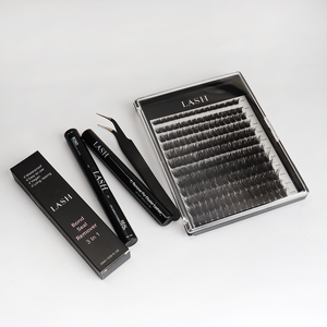 Soffice grappoli ciglia Kit Logo personalizzato Manga <span class=keywords><strong>Pre</strong></span> incollato 3d ciglia Cluster vassoi all'ingrosso - Product Image 3