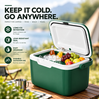 Glacière isotherme portable en plastique de 10 litres pour le camping, mini-glacière rigide pour aliments, pour le camping et la conservation de la fraîcheur