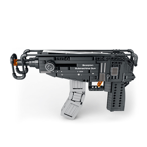 Ensemble de blocs de construction Reobrix 77029 Fusil mitrailleur <span class=keywords><strong>Scorpion</strong></span> 518 pièces, jouet modèle d'arme militaire à éjection par élastique - Product Image 1