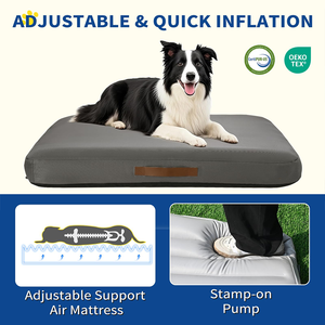 Cama inflable para perros al aire libre para perros medianos, almohadilla impermeable para mascotas de verano, cubierta inferior desmontable antideslizante, verde 41x28 - Product Image 5
