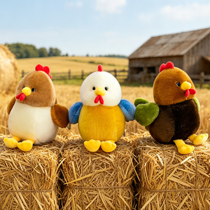 Peluche de Pollo Realista de Pelo Largo con Plumas Coloridas y Peineta Roja para Decoración del Hogar con Temática de Granja - Product Image 5