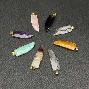 Klassiek Ontwerp Vergulde Slagtand Amethist Hanger Sieraden Met Bezel Zetten Agaat Edelsteen Voor Cadeau - Product Image 5