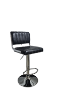 Chaise haute moderne en métal avec revêtement en cuir PU, siège pivotant réglable en hauteur - Meubles de restaurant commerciaux stables et durables
