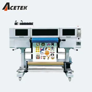 Acetek con laminador adhesivo Ab FLIM 3 cabezales de impresión 30Cm 40CM 24 pulgadas máquina de película de transferencia de impresora Uv Dtf multifuncional
