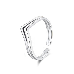 Juego de Anillos Ajustables de Acero Inoxidable 316L Resistentes al Agua y al Deslustre, Diseño en V, para Playa, Verano, Unisex - Product Image 3