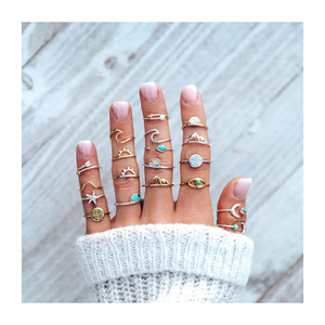 Anillos de plata para mujer, Charms 2020, proveedor de fábrica, diseños personalizados, venta al por mayor, 19 unidades/juego, anillo de compromiso de aleación de moda - Product Image 6