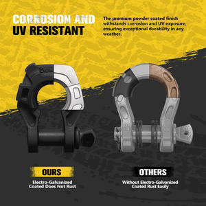 बंकर इंडस्ट 4x4 ऑफ-रोड भारी ड्यूटी 4.75 रिकवरी 3/4 "डी रिंग शेकल्स ड्रॉप जाली स्टील स्क्रू पिन धनुष शेकल्स - Product Image 3