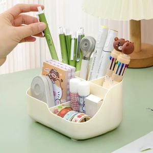 Multi Function Cosmetic Vanity Plastic <b>Makeup</b> Organizer 1-3L Simple Style 4 In 1 Desktop Storage <b>Box</b> For Beauty Tools - Product Image 2