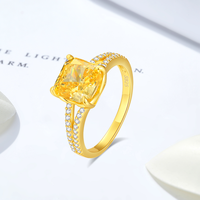 Cincin Fashion Berlapis Emas 18K Moyu Desain Baru Zirkon Putih Potongan Bunga Es Kuning Angsa Tua