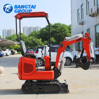 Mini-excavatrice de 1 tonne à oscillation zéro, excavatrice compacte avec largeur de chenilles réglable pour les travaux en espace restreint