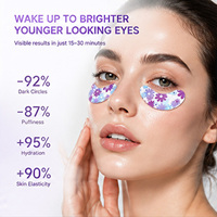 Patchs oculaires OEM pour réduire les cernes et les ridules, sensation rafraîchissante, jetables, motif floral, éclaircissants, en hydrogel