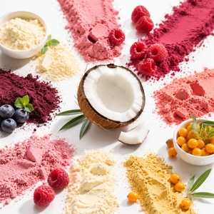 Poudre <span class=keywords><strong>de</strong></span> jus <span class=keywords><strong>de</strong></span> fruits naturels en gros |   Mélange <span class=keywords><strong>de</strong></span> fraises, <span class=keywords><strong>de</strong></span> fruits du dragon, <span class=keywords><strong>de</strong></span> bananes et <span class=keywords><strong>de</strong></span> noix <span class=keywords><strong>de</strong></span> <span class=keywords><strong>coco</strong></span> séchées par pulvérisation |   Instantané et soluble pour les boissons - Product Image 1