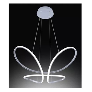 Lámpara de araña LED plateada con diseño de mariposa, 63 cm de largo - Product Image 1