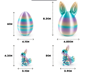 Juego de Conejito y Huevo Impresos en 3D, Material PLA, Decoración Colorida de Pascua, 6 cm - Product Image 6