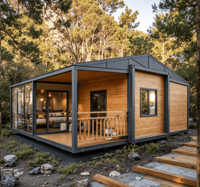 Mini-villa modulaire pliable de 20 pieds, maison extensible avec chambre, structure en acier étanche, maison mobile pour usage résidentiel et vacances