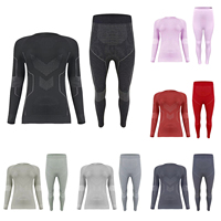 Ensemble de sous-vêtements de sport pour femmes en polyester polaire thermique, collants de compression, sous-vêtements de ski, ensemble de survêtement pour la course à pied, sous-vêtements d'hiver