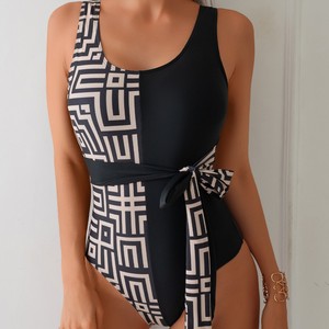 Luxury Black and <b>White</b> Women's One-Piece Swimwear Sexy Halter with Cheeky Bottom Tank Bra Front Logo 2-Piece <b>Set</b> - Product Image 3