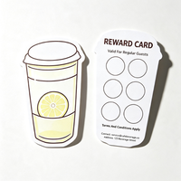 Cartes personnalisées découpées à l'emporte-pièce avec motif de gobelet pour la restauration, récompenses pour les clients réguliers et coupons d'activités pour les consommateurs