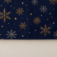 Chemin de table flocon de neige de Noël en RPET, couvre-lit antidérapant avec dos en caoutchouc, tissu imprimé décoratif