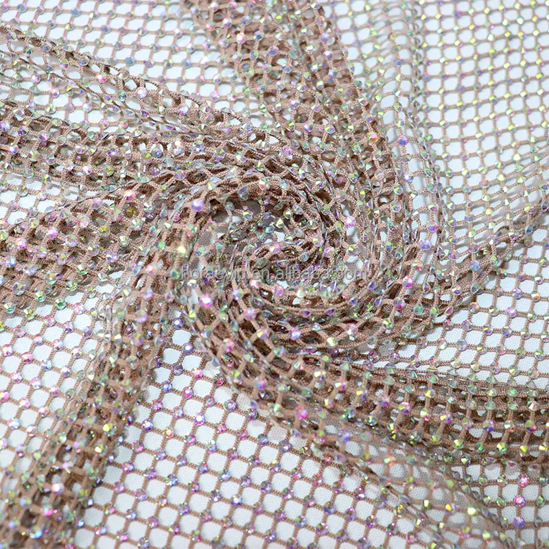 SS12 nuovo Design strass elasticizzato tessuto a maglia di cristallo strass forte tessuto a maglia per stoffa
