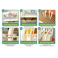 Lit superposé double en pin massif de style américain moderne avec rangement, pour parents et enfants, écologique, vente en gros