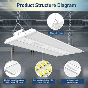 Nueva fábrica HiBay Light 2ft 3Ft 4Ft 5000K Smd2835 350W 200W Led High Bay Light 22000 Lumen 3 Potencia ajustable con DLC UL ETL - Product Image 2