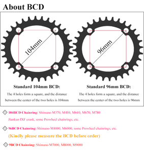 จานโซ่จักรยาน Ultralight 104BCD ขนาด 32/34/36/38/40/42 ฟัน แบบ Narrow Wide สำหรับจักรยานเสือภูเขาและจักรยานถนน - Product Image 2
