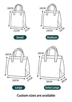 Sacs isothermes personnalisés en non-tissé durable pour emballage alimentaire avec doublure en feuille d'aluminium pour emballage de boîtes bento en chaîne