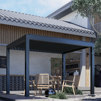 Bioclimatic Pergola en aluminium Toit à persiennes en aluminium Auvent électrique réglable pour terrasse de jardin Écran extérieur Pergola en option