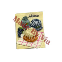 Aimant de réfrigérateur souvenir d'Alsace français personnalisé, aimant de réfrigérateur de mariage, aimant de réfrigérateur créatif 3D pour la décoration de la maison