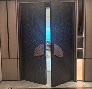 <span class=keywords><strong>Porte</strong></span> d'entrée extérieure en aluminium de luxe, antivol, pour maisons modernes, surface finie, ouverture manuelle, position jardin, résistance au feu - Product Image 6