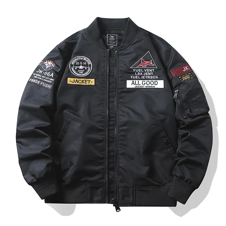 OEM ODM Ready to ship drop shipping Polyester MA-1 plus size men's flight bomber jacket men