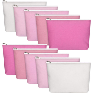 STELLAR PATH Promotional Custom Logo Print Washable Zipper Lady Style Cotton Canvas Reusable Makeup Pouch Cosmetic <b>Bags</b> - Product Image 1