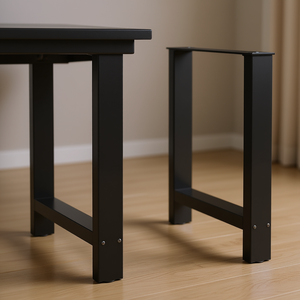 Patas de mesa de café de acero con recubrimiento de polvo negro, patas de muebles industriales, juego de 2 - Product Image 2