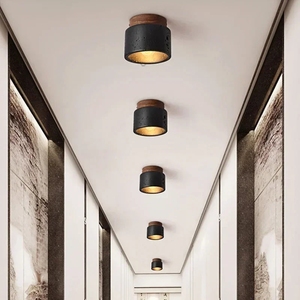 Lampada a <span class=keywords><strong>Soffitto</strong></span> Decorativa Nordica Wabi Sabi per Corridoio e Balcone, Luce in Marmo, <span class=keywords><strong>Applique</strong></span> <span class=keywords><strong>LED</strong></span> Nera per Soggiorno e Camera <span class=keywords><strong>da</strong></span> Letto in Stile Giapponese - Product Image 4