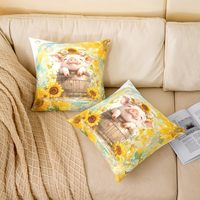 Housse de coussin avec motif d'animaux sauvages et marins, taie d'oreiller en lin de 18 * 18 pouces, adaptée à la décoration de canapé de chambre d'enfant