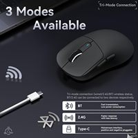Ratón para Juegos ATTACK SHARK X3, 200 Horas de Batería, PAW3395 BK3633, Diseño Ergonómico, 26000DPI, Tres Modos, 49g, Ultraligero