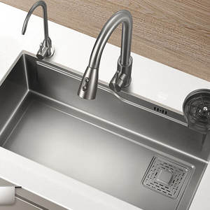 Fregadero de cocina hecho a mano SUS304 | Acabado gris pistola nano | Lavabo grande de un solo tazón bajo encimera - Product Image 5