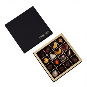 Nueva Caja de Regalo Cuadrada de Papel Táctil de Alta Gama, Estilo Chino, con 9/16/25 Compartimentos, para Empacar Dulces, Chocolates y Bombones, Diseño Cielo Estrellado, Disponible en Stock - Product Image 1