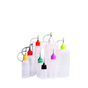 Custom 100ml PE Plastic Empty Dropper <b>Bottle</b> with Needle Tip Applicator <b>Squeeze</b> Glue <b>Bottle</b> and Twist Caps - Product Image 1