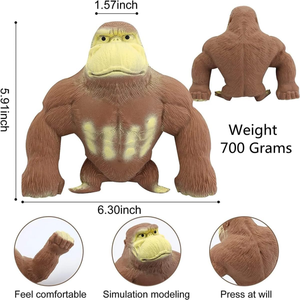 Juguete Antiestrés JITENG, Juguete de Mono Blandito y Elástico Relleno de Goma y Arena, Gorila de Goma Elástico y Estirable para Adultos - Product Image 3