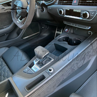 2017-2025 pour Audi B9 B9.5 A4 S4 A5 S5 RS5 Garniture de console centrale intérieure en fibre de carbone