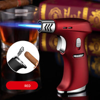 Briquet à gaz réglable avec ouvre-trou de cigares, cartouche de Butane pour flamme à haut Jet scintillante pour BBQ