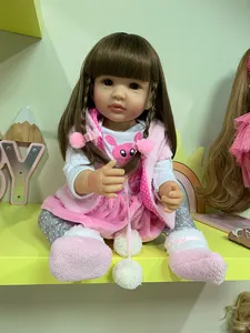 22インチ55 cmリアルな生まれ変わった赤ちゃん人形全身シリコンガール解剖学的に正しい洗えるおもちゃ手作り幼児新生児人形