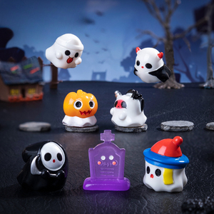 Venta al por mayor lindo Halloween pequeño fantasma resina adornos Micro paisaje pequeñas artesanías de decoración - Product Image 1