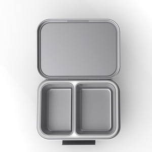 Lonchera de acero inoxidable Fohca Sus304 con diseño compartimentado rectangular para trabajadores de oficina - Product Image 3