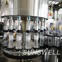 Machine d'étiquetage automatique rotative à colle thermofusible OPP Sunswell 24000BPH pour bouteilles d'eau rondes en PET et en verre