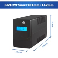 Onduleur à onde sinusoïdale simulée 650VA 12V avec écran LCD, alimentation de secours ininterrompue pour la maison et le routeur