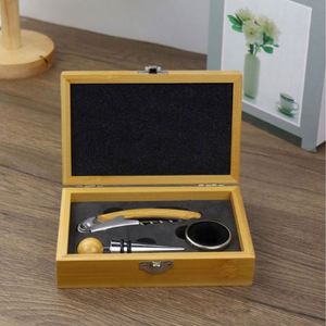 Custom LOGO 3-in-1 <b>Wine</b> Gift Box Set with Opener <b>Stopper</b> Foil Cutter - Product Image 5